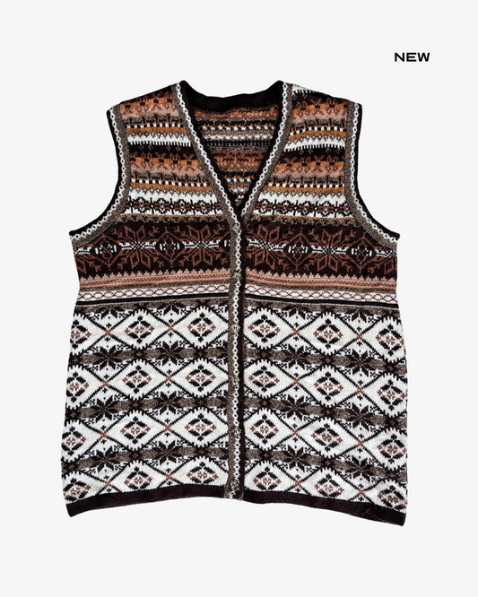 ETHNIC PRINTED KNIT VEST